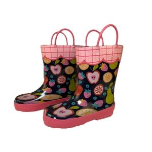 Stephen Joseph Fruit Rain Boots Toddler‎ 10 NWT With Box Christmas Gift